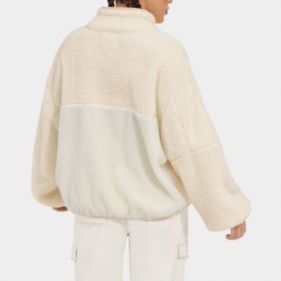 UGG Ready To Wear | Faux Fur Blended Fabrics Logo Down Jacket - Picture 2 of 5